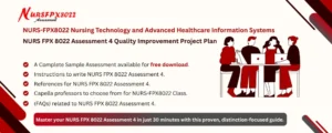 NURS FPX 8022 Assessment 4 Quality Improvement Project Plan